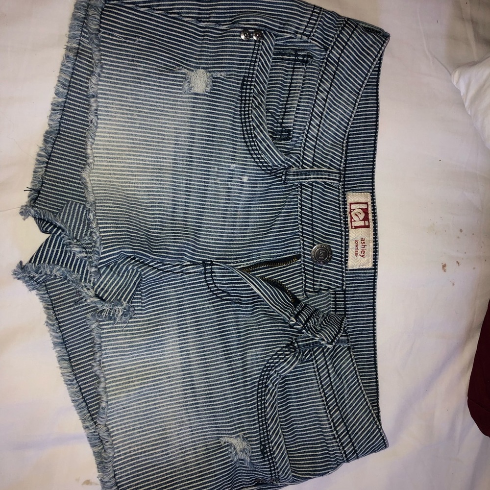 Levi white and denim pinstriped shorts from target